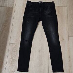 Women's Express Distressed Black Mid Rise Legging